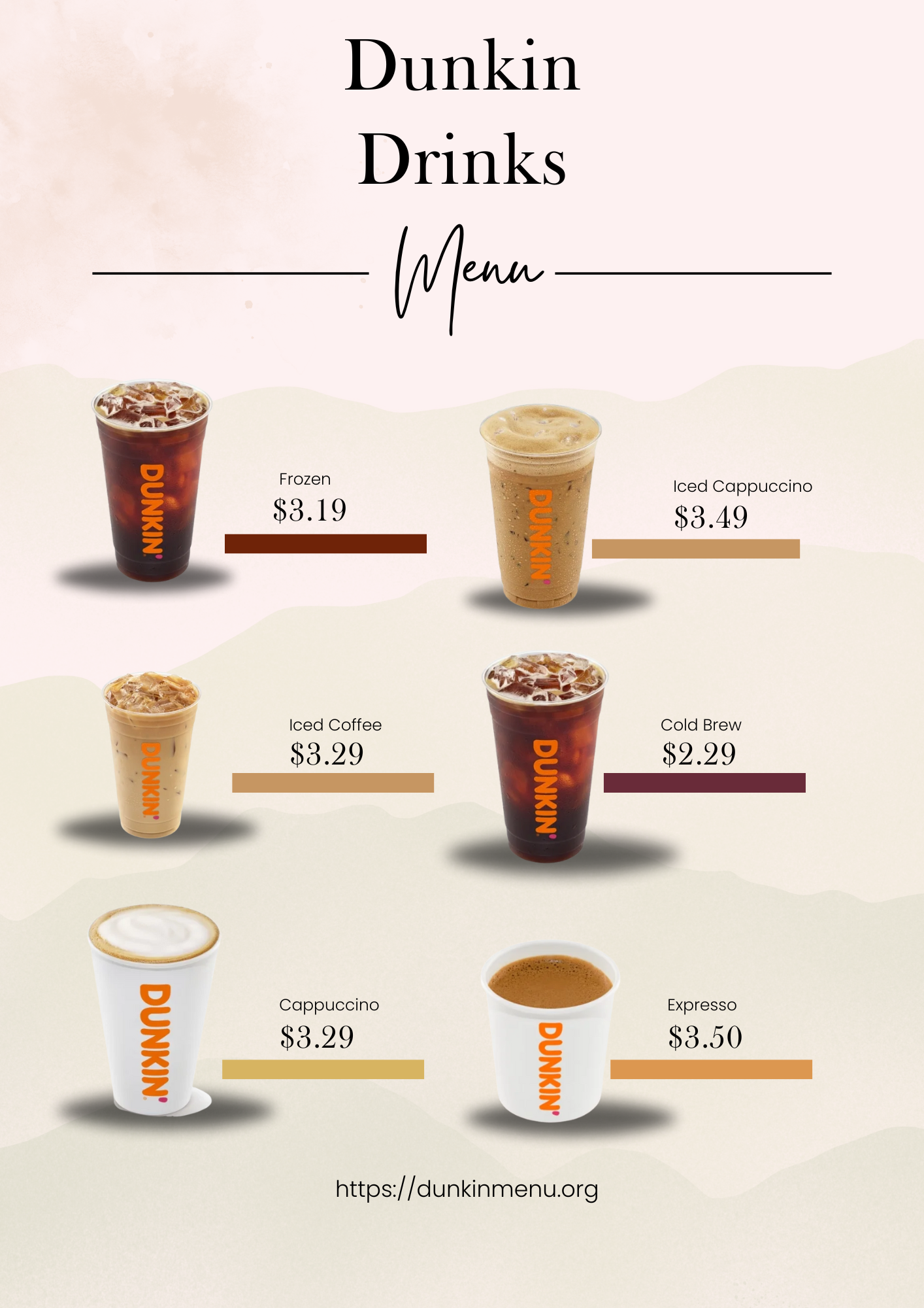 Duunkin Drinks Menu