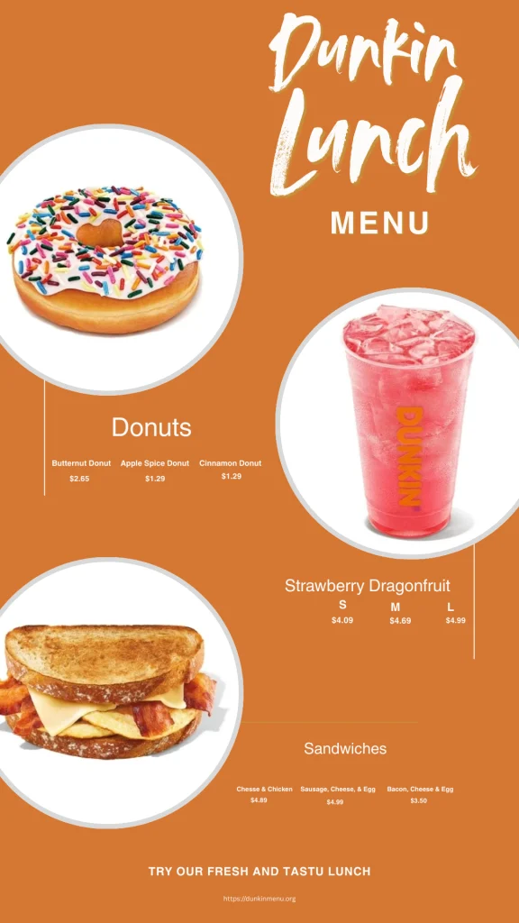 Dunkin Menu