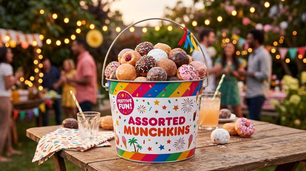 Dunkin seasonal munchkins bucket summer or holiday edition