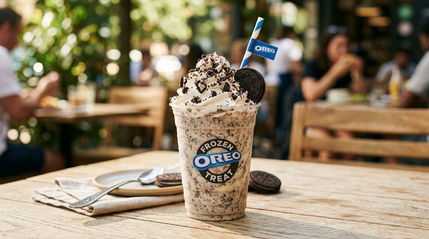 Dunkin Oreo Coolatta frozen drink with whipped cream and Oreo crumbles
