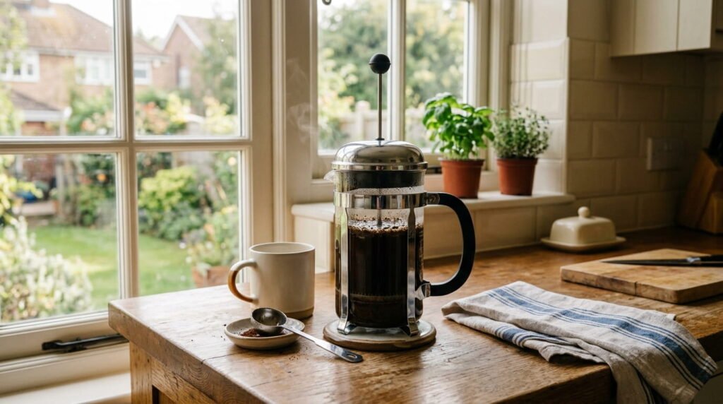 Brewing Dunkin Midnight Coffee at home using French press