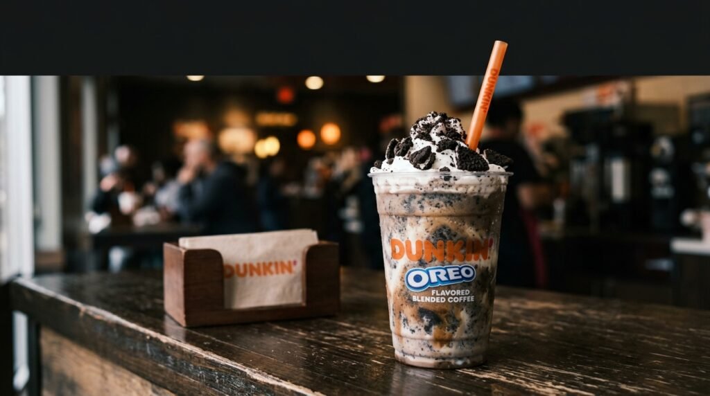 Dunkin' OREO Coffee Chiller blended drink from the leaked late-spring 2026 menu