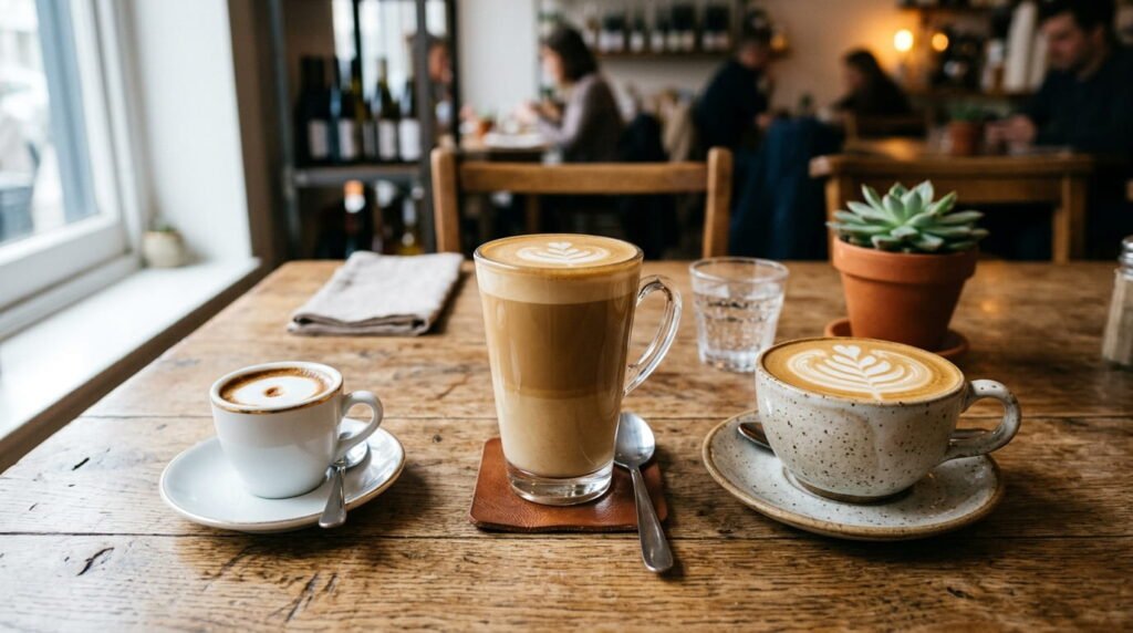 Macchiato vs latte vs cappuccino comparison side by side