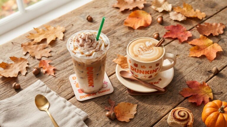 Dunkin fall 2026 menu featuring tiramisu latte and pumpkin spice latte