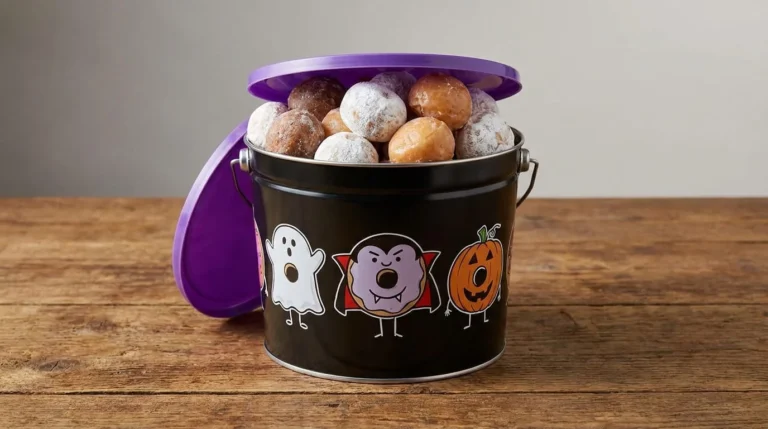 Dunkin' Halloween Munchkins Bucket 2026 concept with 50 donut holes